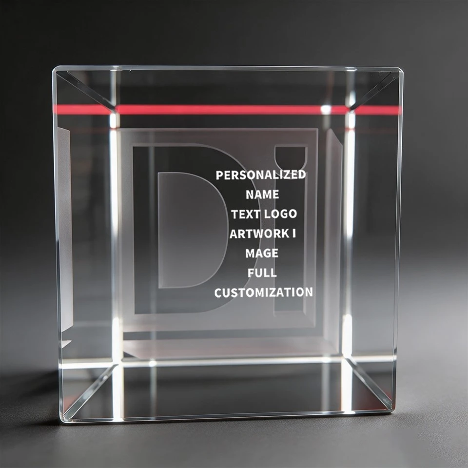 Red Line 3D Letter Crystal Cube suppliers